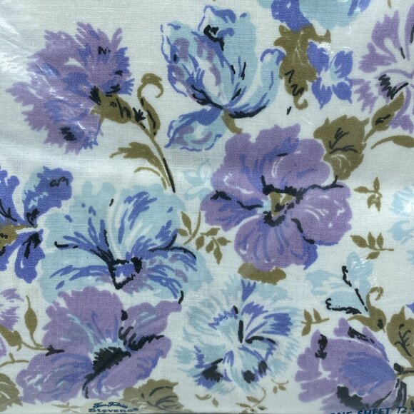 Stevens Utica Mohawk Twin Flat Sheet Queen Marie Pattern Floral Cotton USA Made - Picture 3 of 16